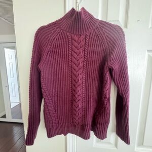 Lululemon Burgundy Cable Knit Turtleneck Sweater